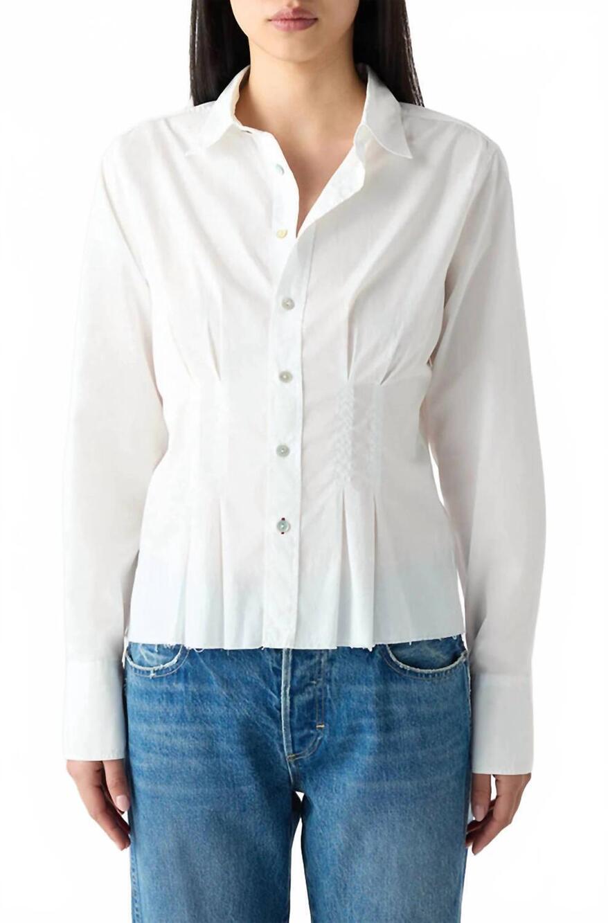 NEW AMO lucinda cinched back shirt in white